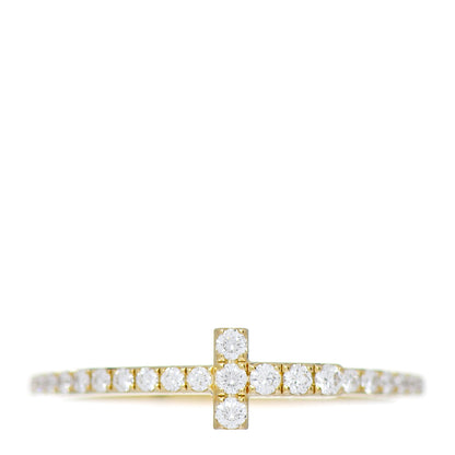 Tiffany 18K Yellow Gold Diamond T Wire Pave Ring 49 5 1 of 5