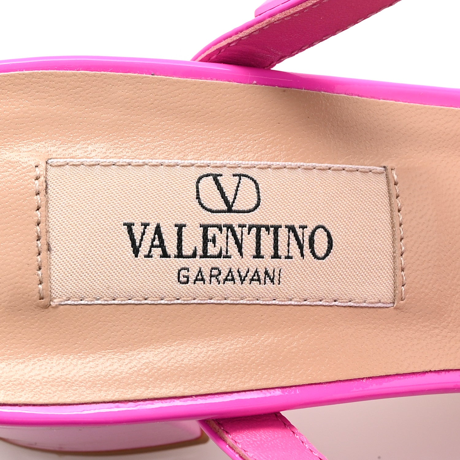 Valentino Garavani Patent Lacquered Monochrome Rockstud 60mm Caged Slide Sandals 37.5 Pink PP 7 of 12