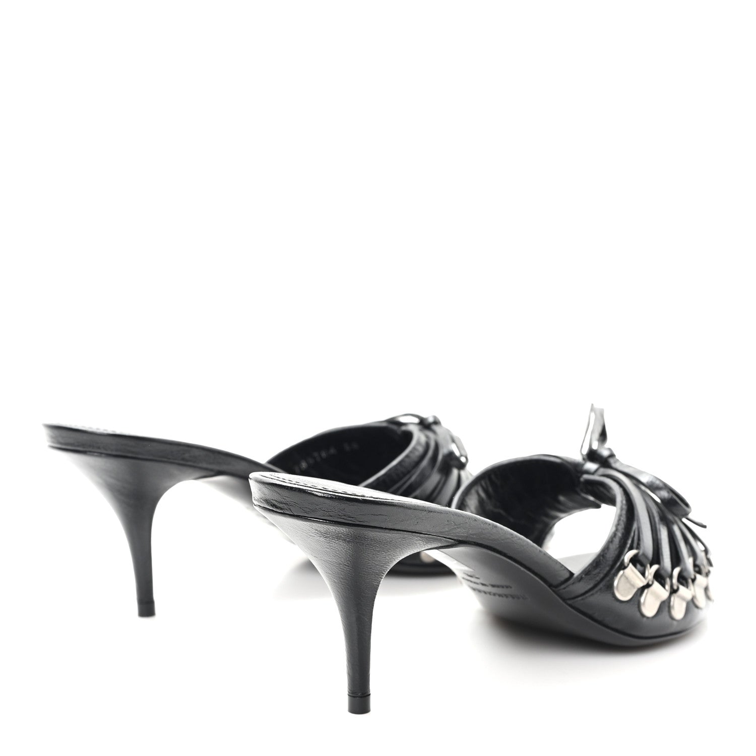 Balenciaga Agneau Arena Cagole Bow 70mm Sandals 38 Black 5 of 10