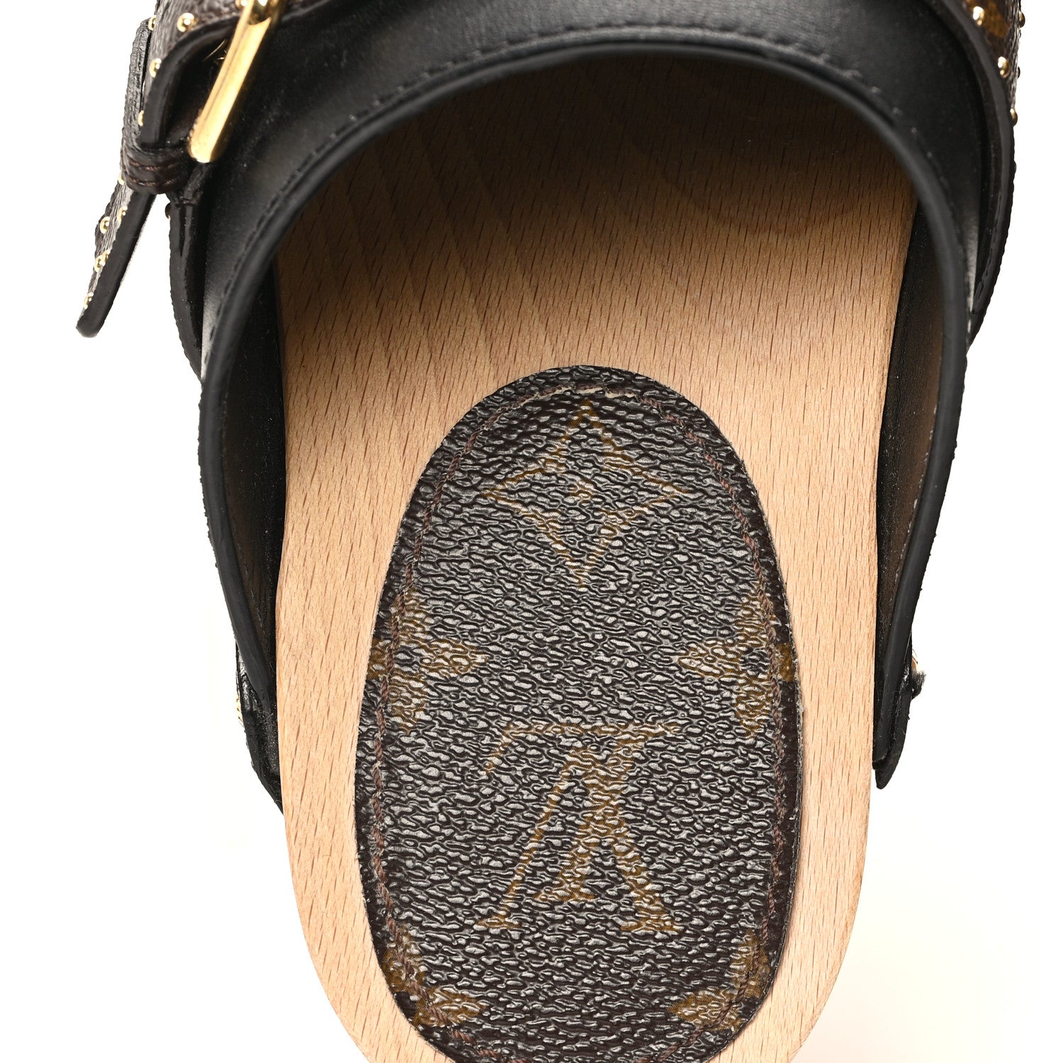 Louis Vuitton Calfskin Patent Monogram Cottage Clog Mules 39 Black 8 of 11