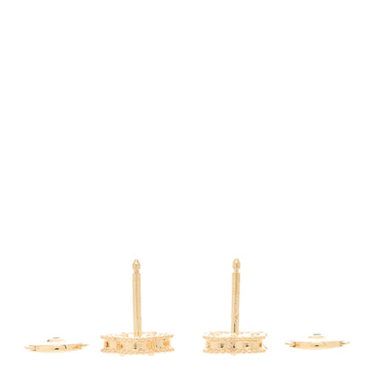 Van Cleef & Arpels 18K Yellow Gold Black Onyx Sweet Alhambra Earrings 3 of 4