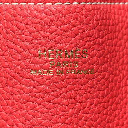 Hermes Taurillon Clemence Double Sens 36 Reversible Tote Rubis Rose Jaipur 6 of 16