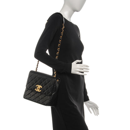Chanel Lambskin Quilted Medium Single Flap Black 2 of 10