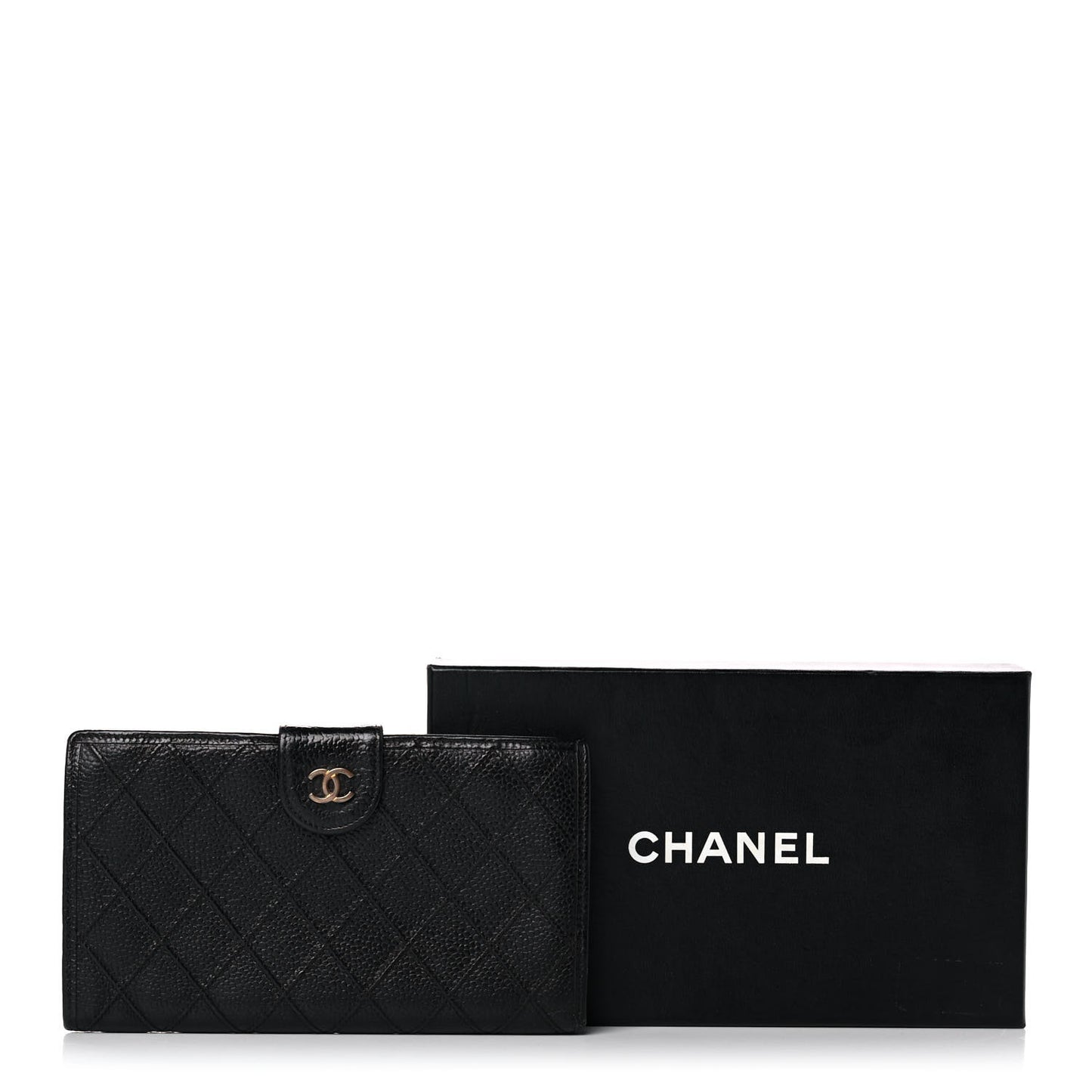 Caviar Stitched French Wallet Black