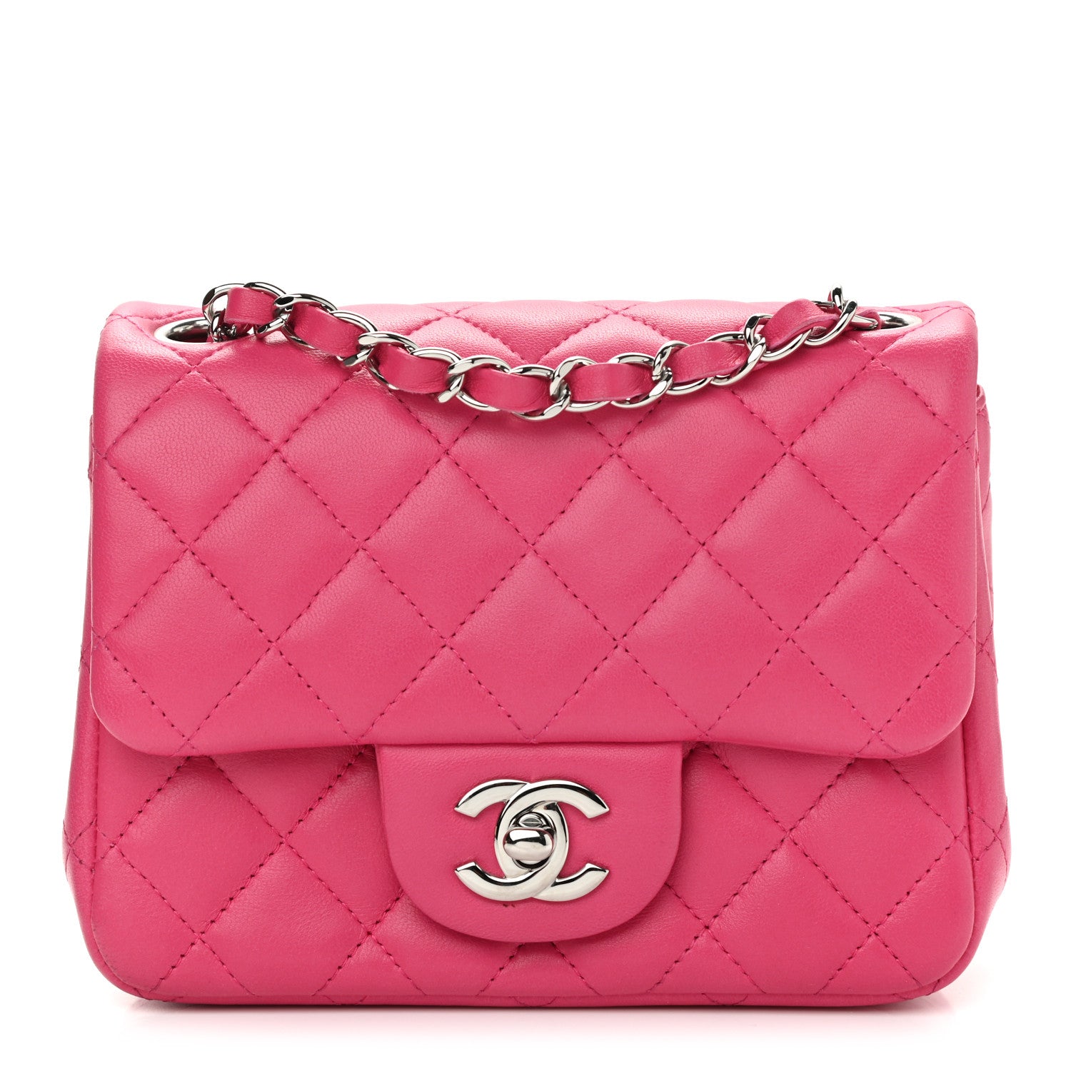 Chanel Lambskin Quilted Mini Square Flap Pink 1 of 10