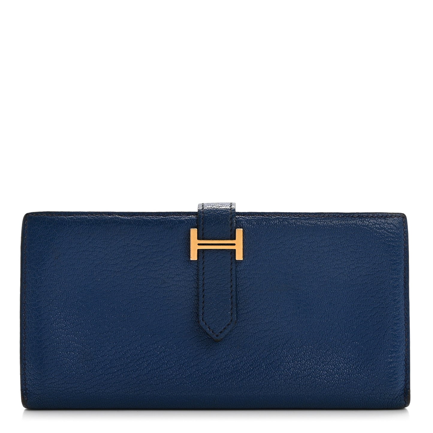 Chevre Mysore Bearn Gusset Wallet Bleu Agate