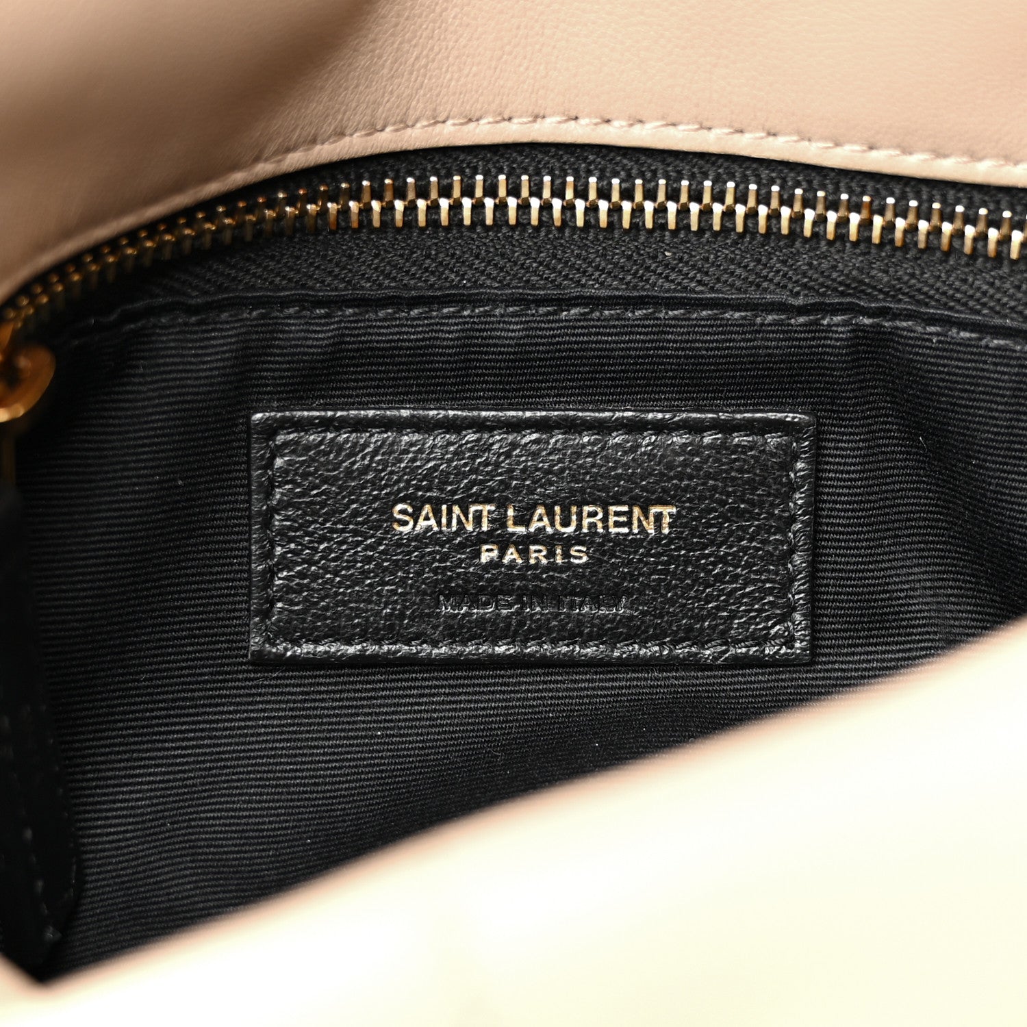 Saint Laurent Lambskin Quilted Small Loulou Puffer Monogram Chain Satchel Dark Beige 6 of 13