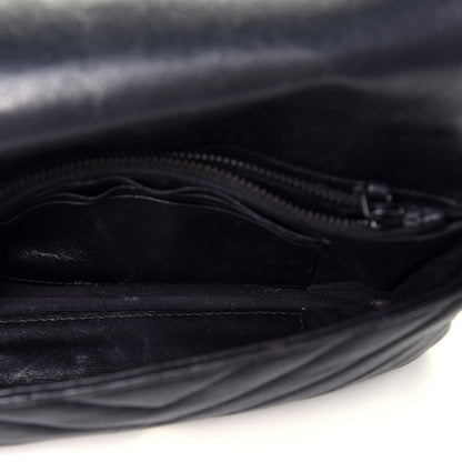 Saint Laurent Sheepskin Matelasse Chevron Monogram College Chain Wallet Black 6 of 10