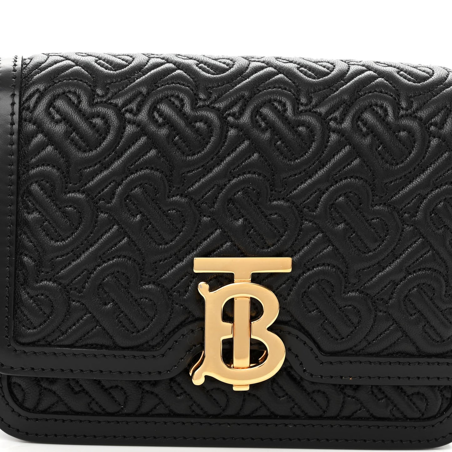 Lambskin Embossed Monogram TB Bum Bag Black