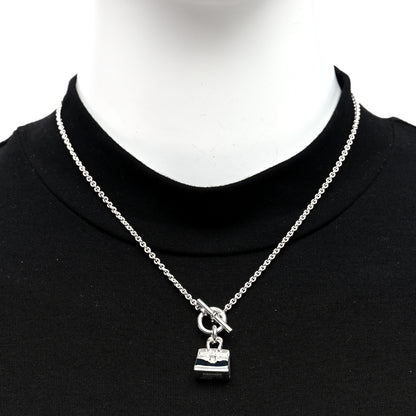 Hermes Sterling Silver Birkin Amulette Pendant Necklace 2 of 6