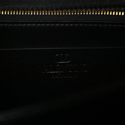 Valentino Garavani Shiny Calfskin Vlogo Vain Shoulder Bag Black 6 of 9