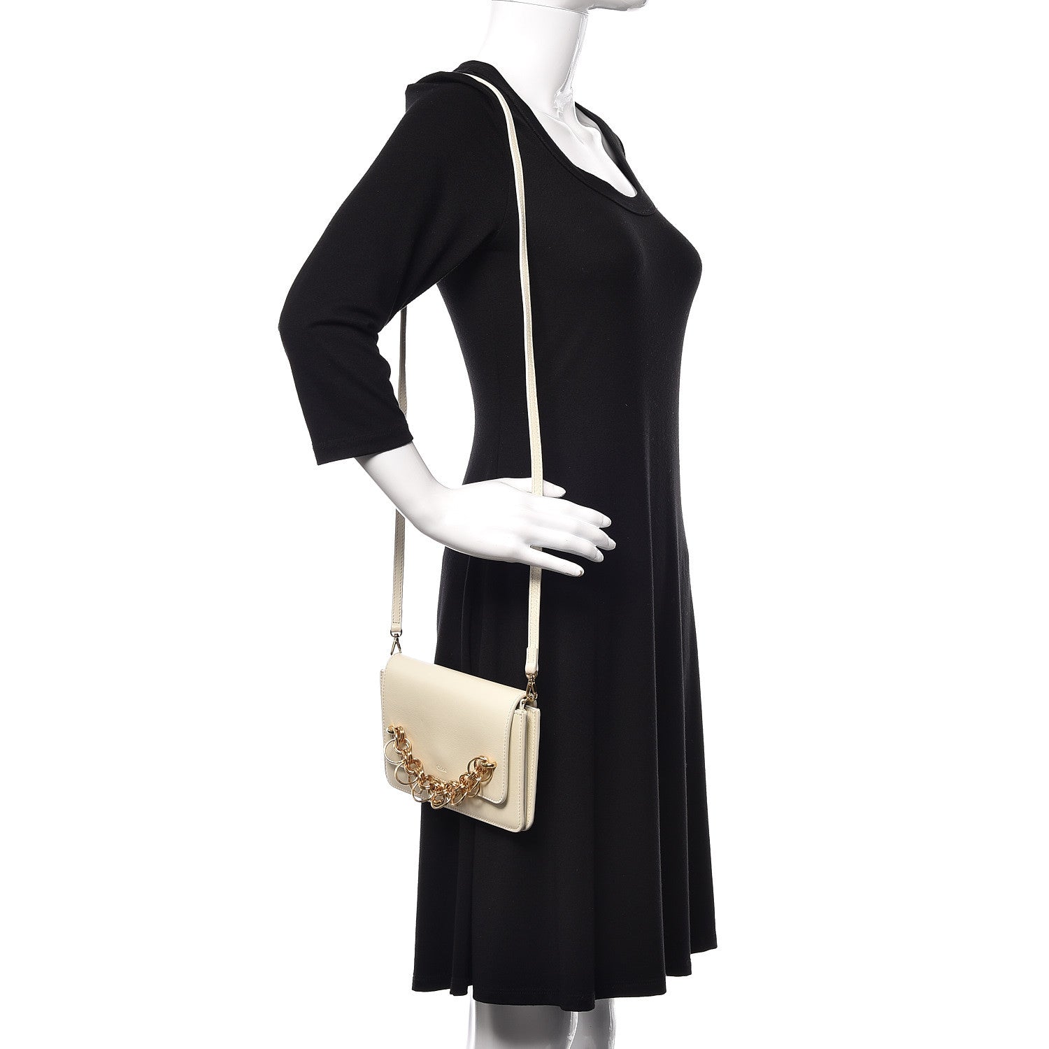 Chloe Calfskin Drew Bijou Clutch Natural White 2 of 9