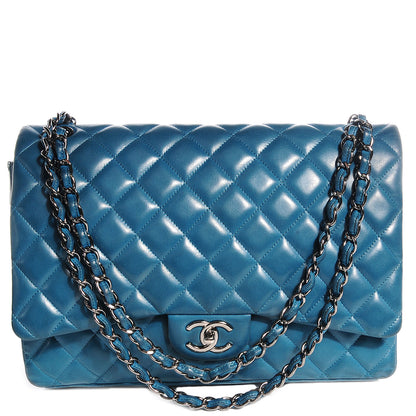 Chanel Lambskin Maxi Double Flap Turquoise 1 of 10
