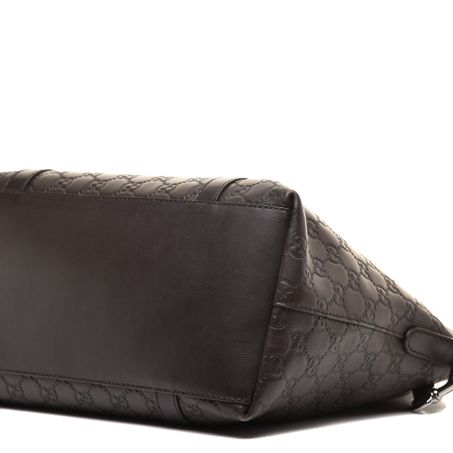 Guccissima Medium GG Charm Dome Satchel Dark Brown