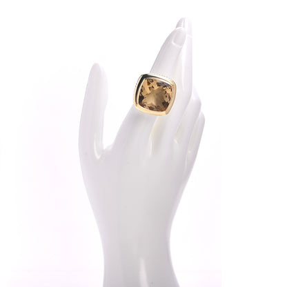David Yurman Sterling Silver 18K Yellow Gold Champagne Citrine 18mm Albion Statement Ring 56 7.5 2 of 5