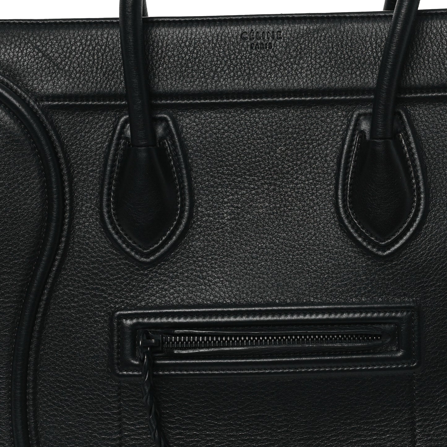 Grained Calfskin Medium Phantom Luggage Black