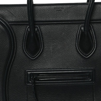 Celine Grained Calfskin Medium Phantom Luggage Black 7 of 11
