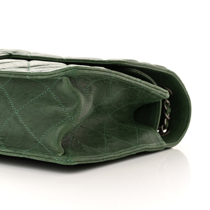 Chanel Washed Lambskin Quilted Maxi Take Away Flap Green 10 of 11