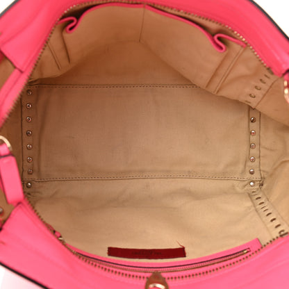 Valentino Garavani Vitello Rockstud Double Handle Tote Fuxia Fluo 5 of 14