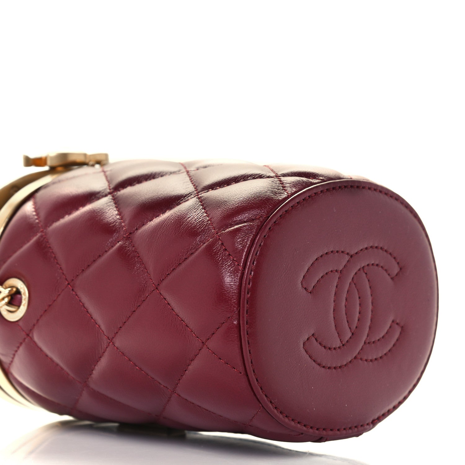 Chanel Lambskin Quilted Mini Crown Box Bag Burgundy 9 of 12