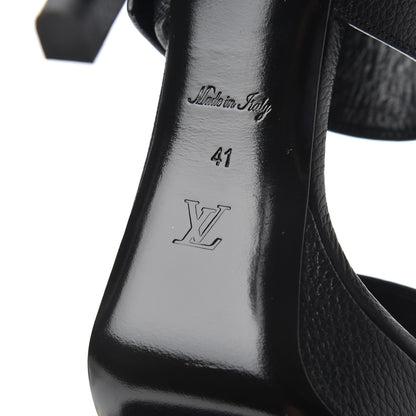 Louis Vuitton Grained Calfskin Horizon Platform Sandals 41 Black 7 of 11