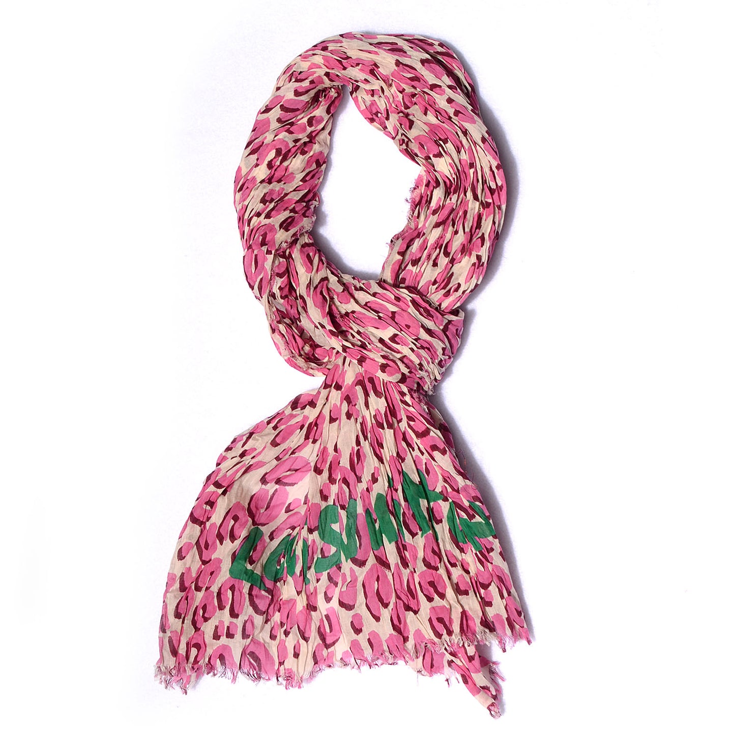 Cotton Leopard Pareo Blanc Corail