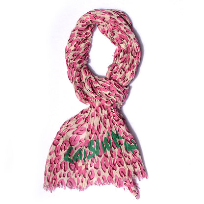 Louis Vuitton Cotton Leopard Pareo Blanc Corail 1 of 8