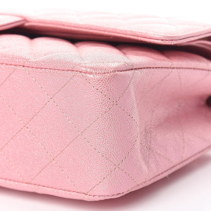 Chanel Iridescent Caviar Quilted Medium Double Flap Rose Pink 7 of 10