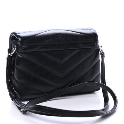 Saint Laurent Lambskin Quilted Toy Loulou Monogram Chain Satchel Black 2 of 4