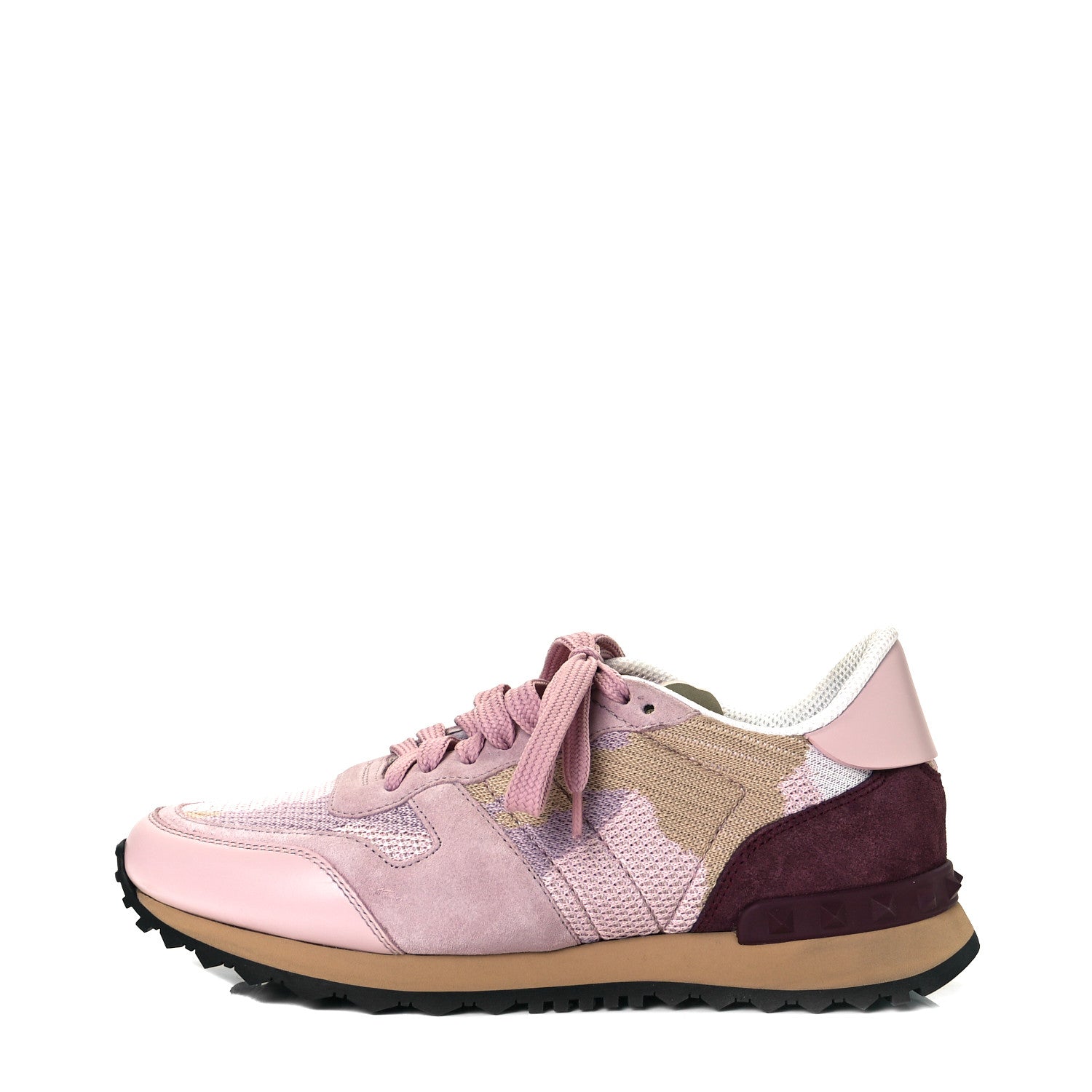 Valentino Garavani Mesh Fabric Suede Camouflage Womens Rockrunner Sneakers 37 Multicolor 1 of 11