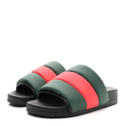 Gucci Nylon Web Womens Slide Sandals 37 Black Green Red 3 of 9