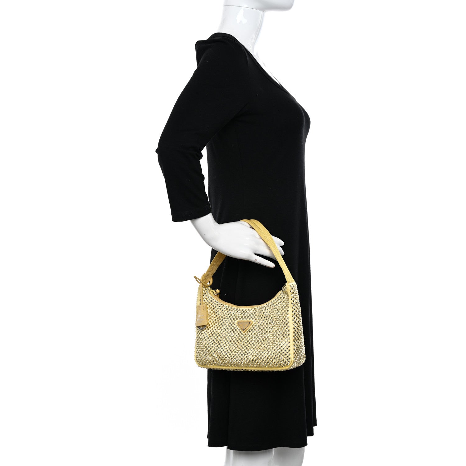 Prada Satin Crystal Mini Re-Edition 2000 Bag Ananas 2 of 9