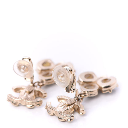 Chanel Resin CC Drop Clip On Earrings Grey Gold 3 of 4