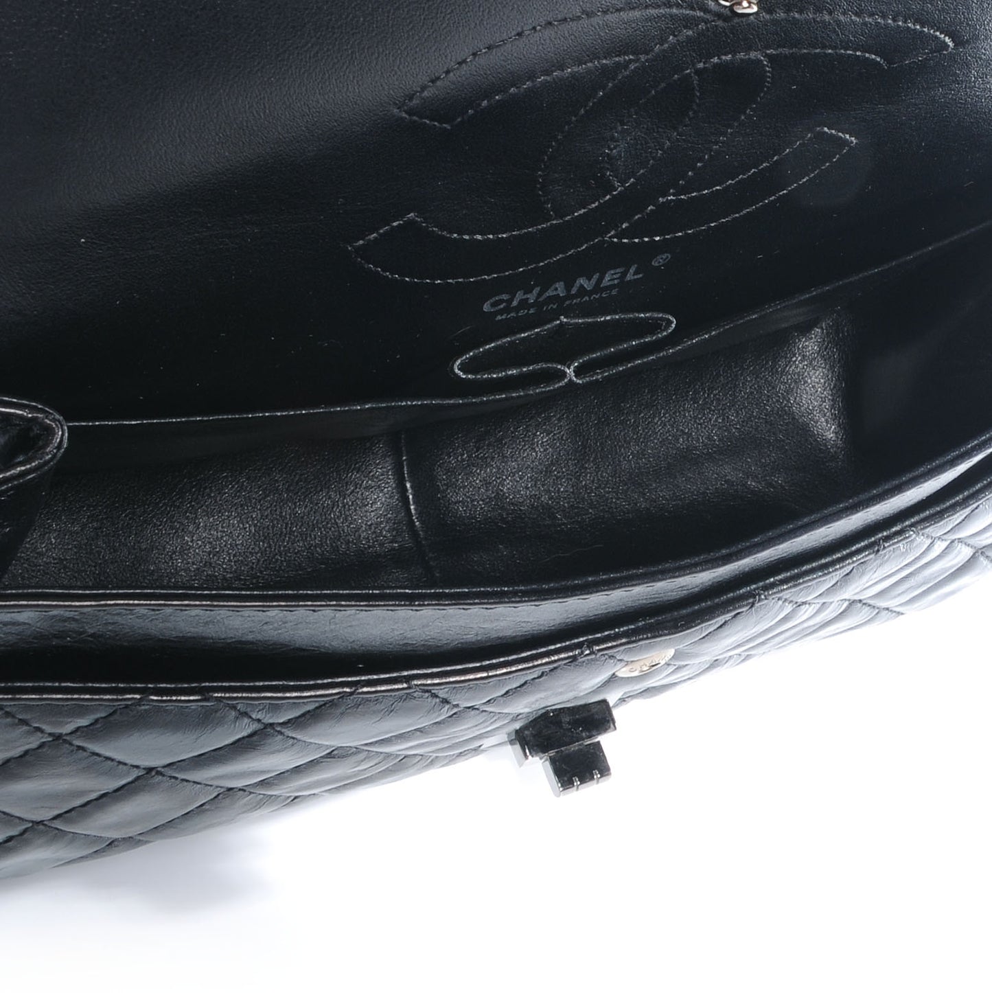 Glazed Calfskin 2.55 Reissue 226 Flap Black