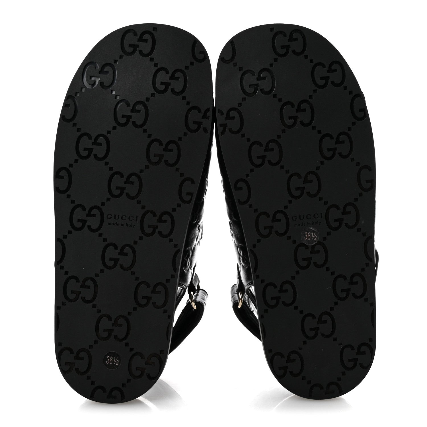 Gucci Guccissima GG Embossed Womens Sandals 36.5 Black 6 of 10