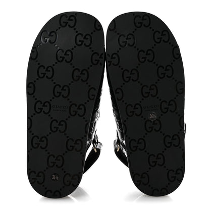 Gucci Guccissima GG Embossed Womens Sandals 36.5 Black 6 of 10