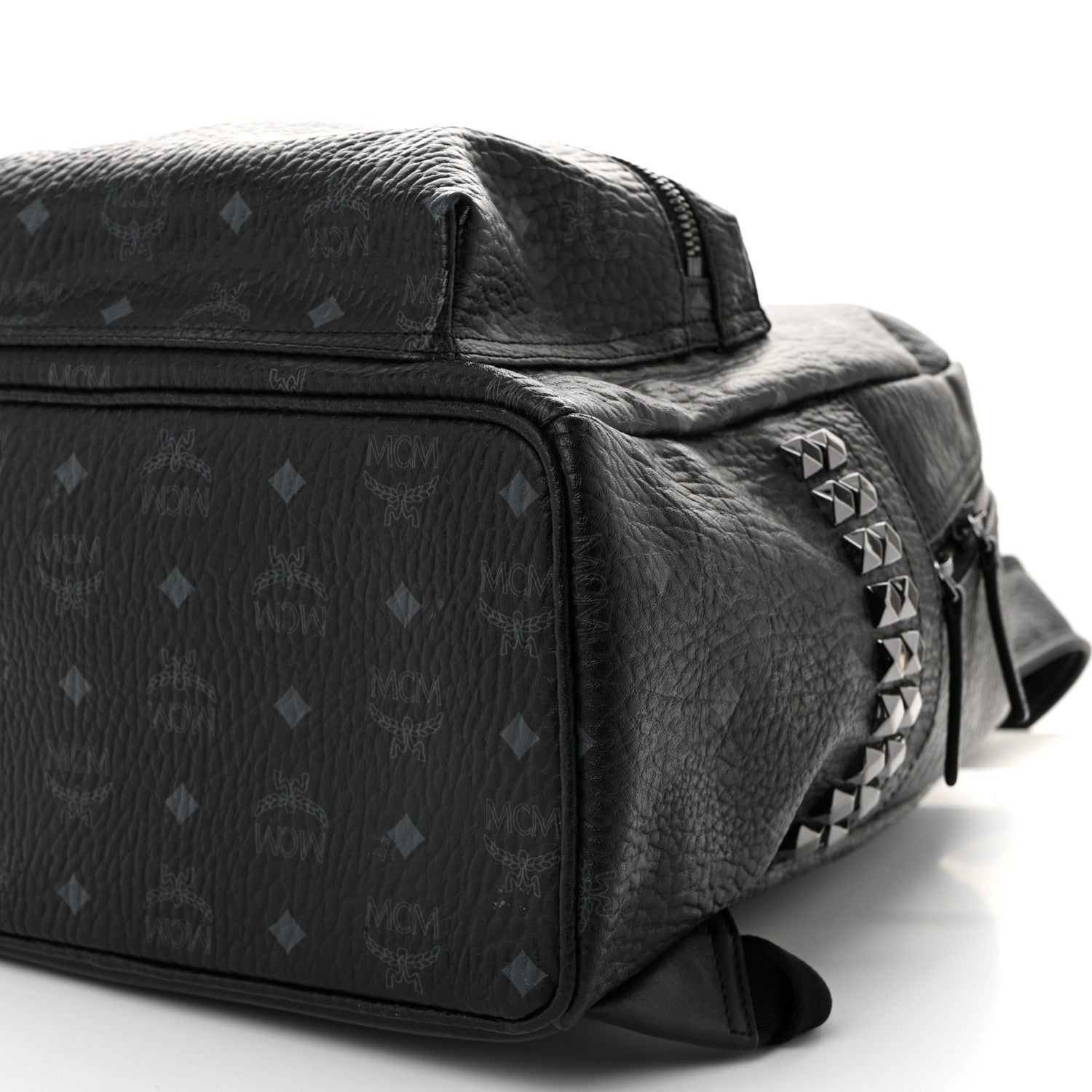 MCM Visetos Medium Side Studs Stark Backpack Black 10 of 12