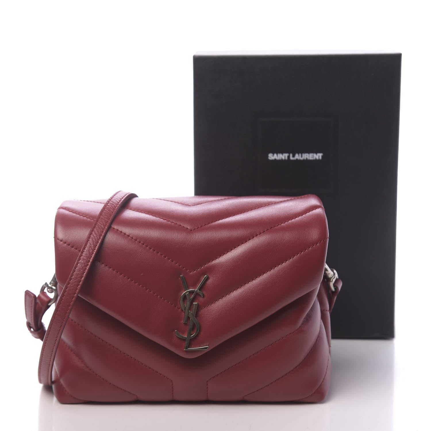 Saint Laurent Calfskin Y Quilted Monogram Toy Loulou Crossbody Bag New Lipstick 10 of 10