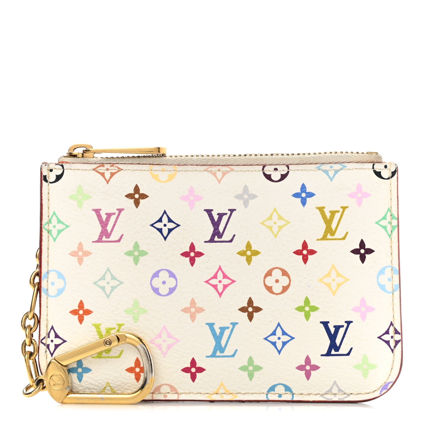 product image of LOUIS VUITTON Monogram Multicolor Key Pouch White Litchi FASHIONPHILE