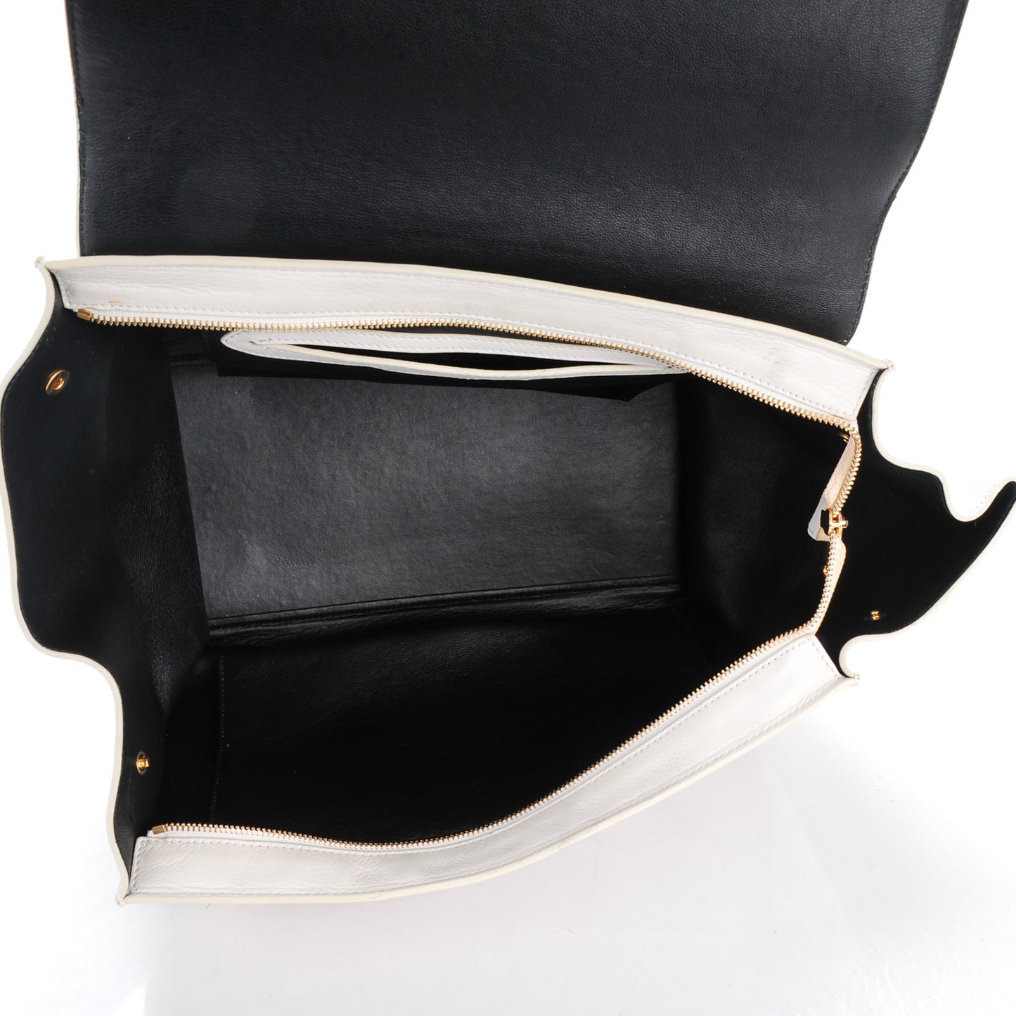 Smooth Calfskin Suede Large Trapeze White