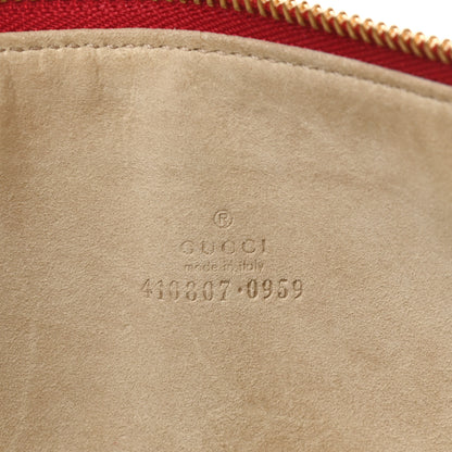 Gucci GG Supreme Monogram Blooms Suede Large Zip Pouch Blue 6 of 7
