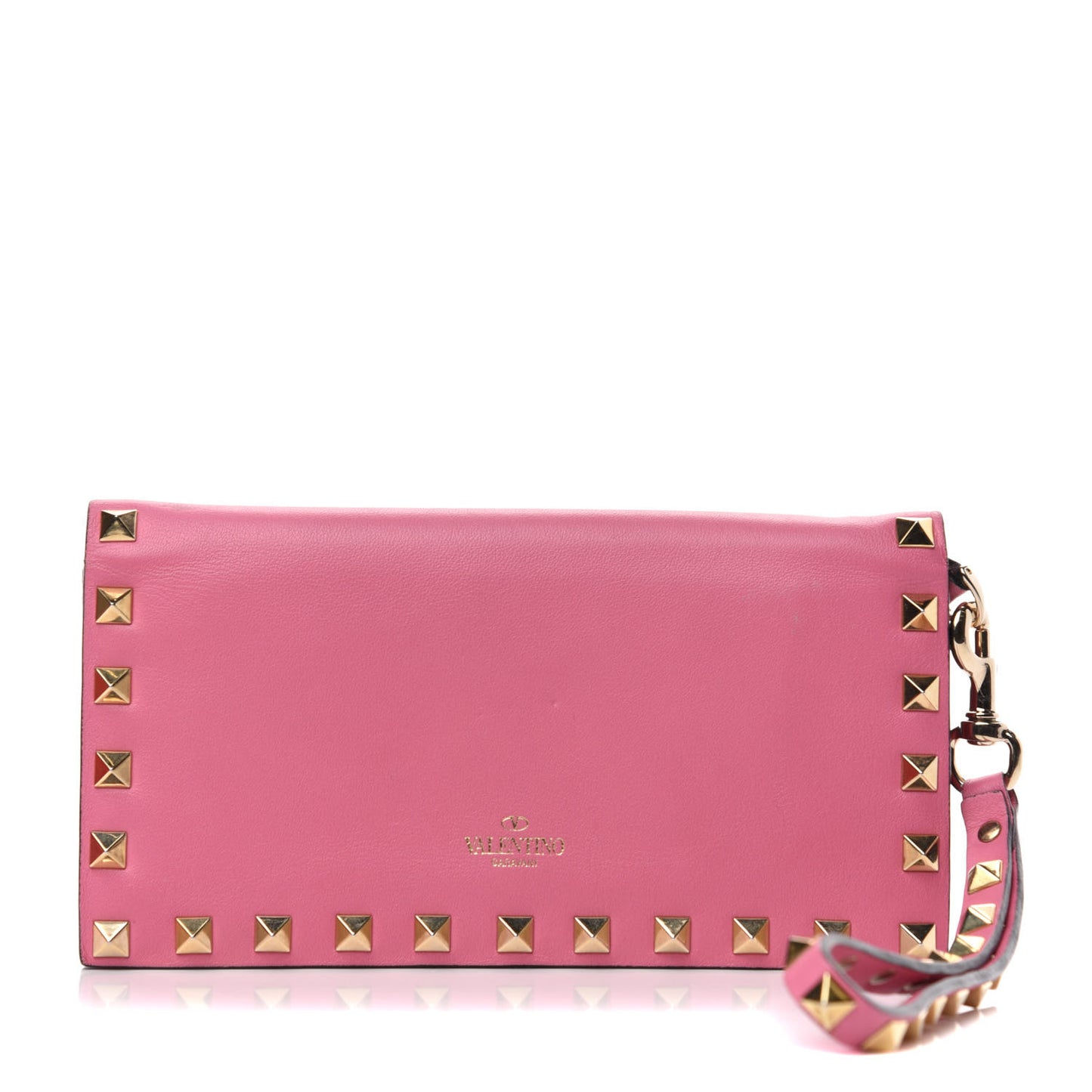 Calfskin Rockstud Wristlet Wallet Ninphea