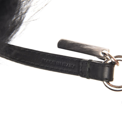 Fendi Fox Fur Shearling Crystal Pinky Punky Monster Bag Bug Charm Black Bubblegum 4 of 5