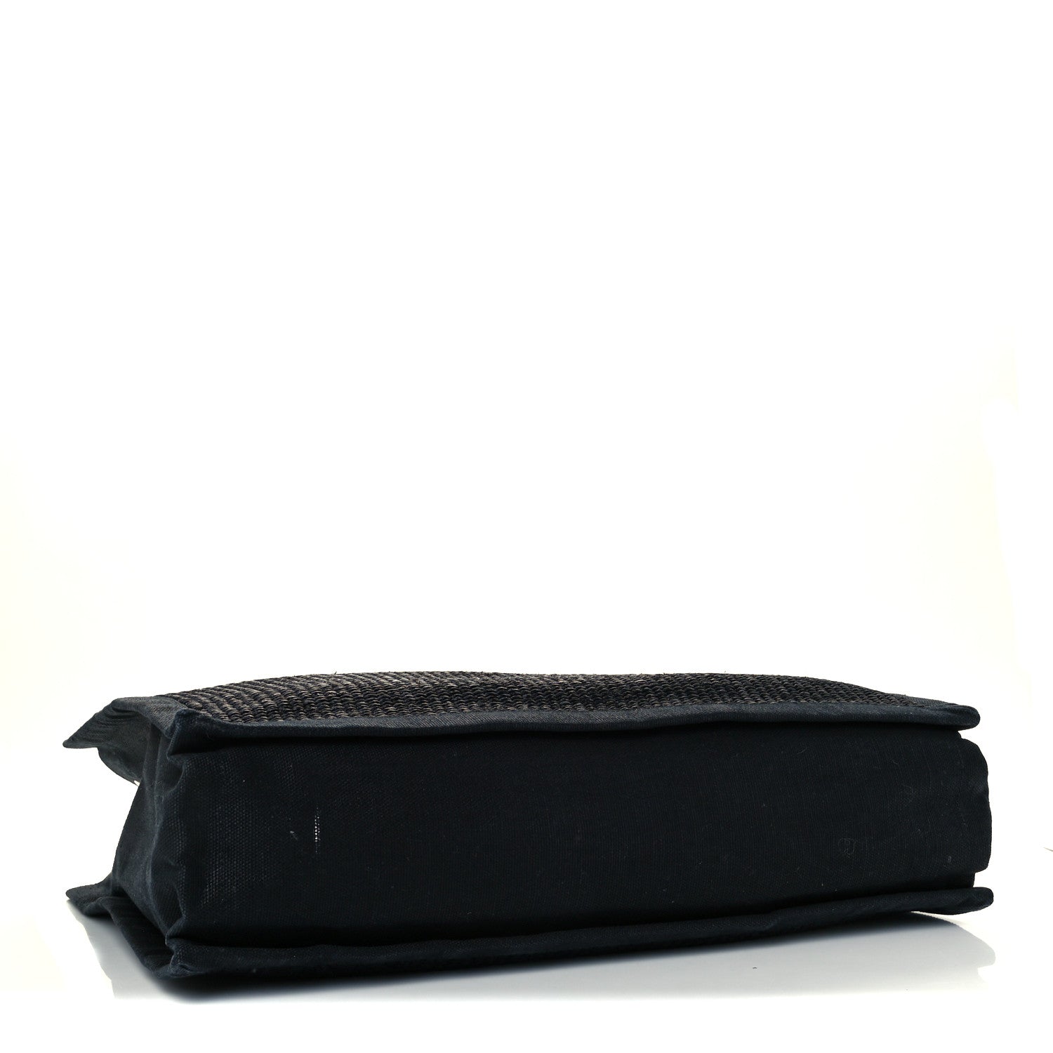 Saint Laurent Raffia Linen Calfskin Rive Gauche Tote Black 4 of 10