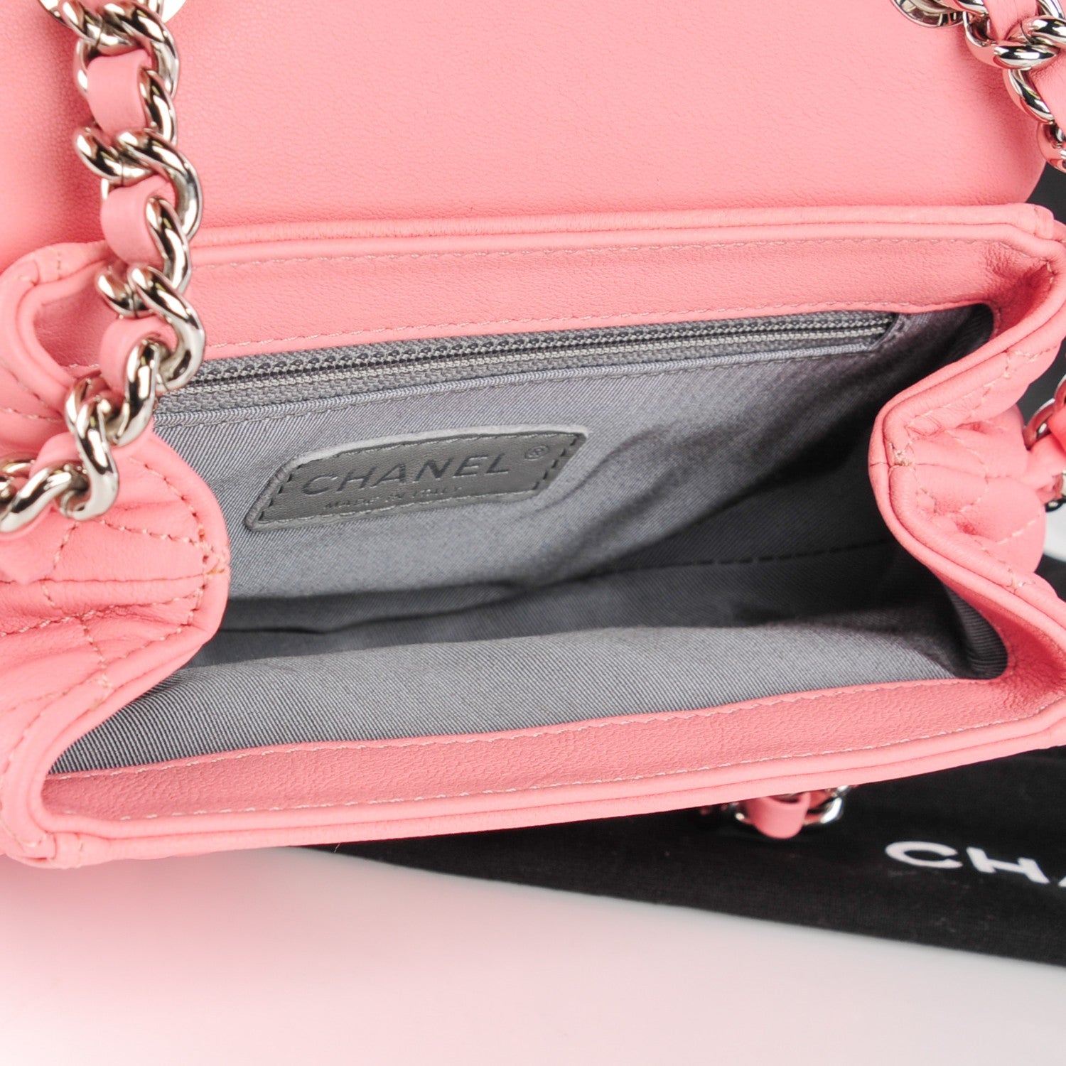 Chanel Washed Lambskin Mini Chain Around Flap Pink 5 of 7