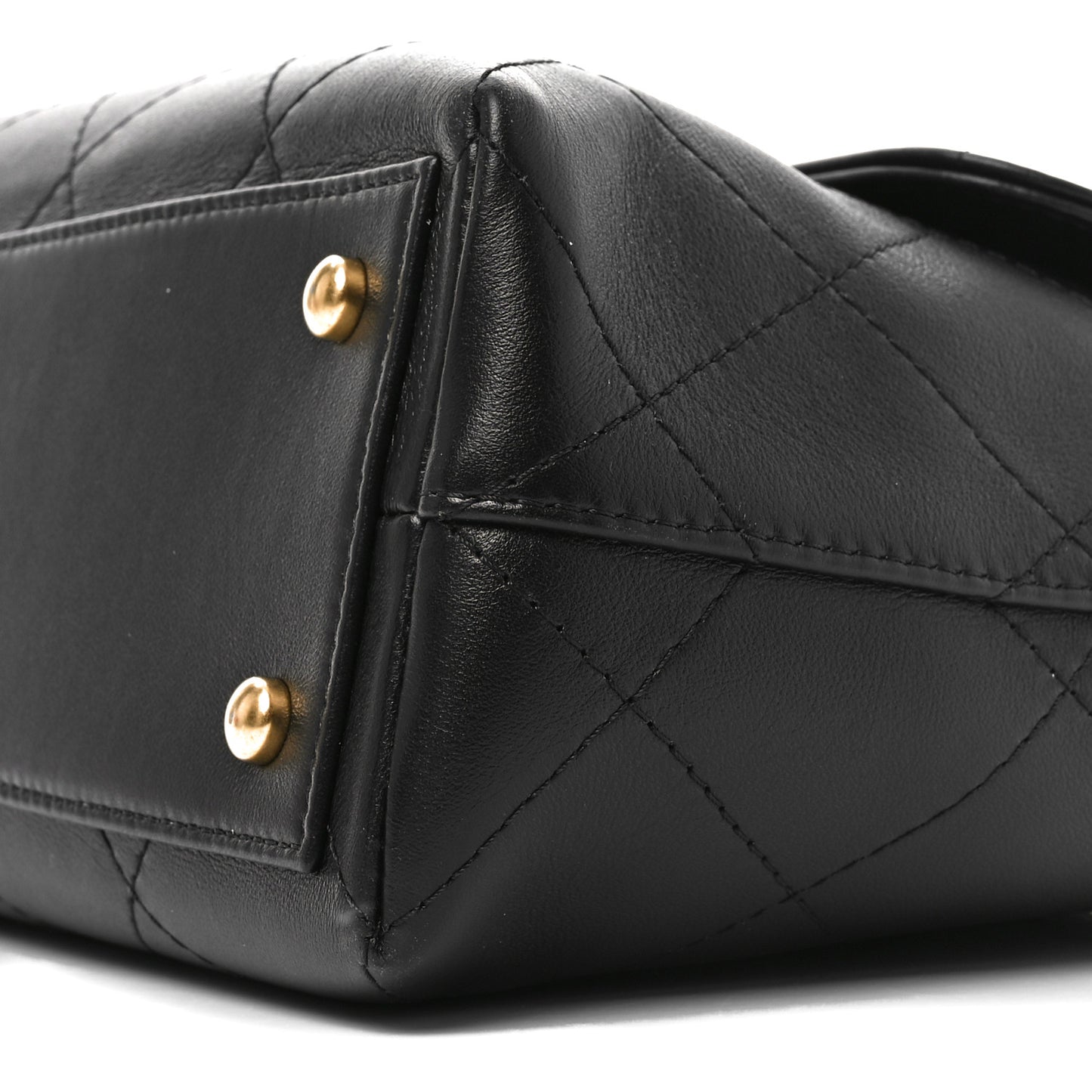 Calfskin Large Top Handle Flap Black