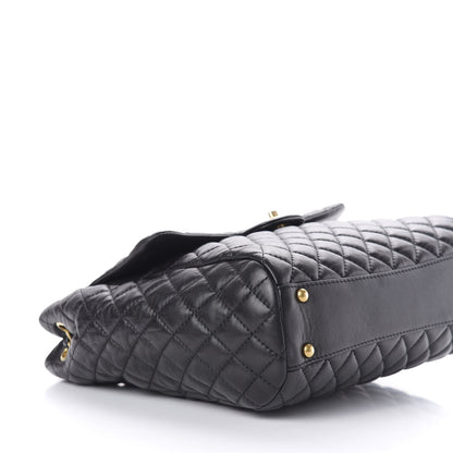 Chanel Lambskin Quilted Large Fluffy CC Shopping Tote Black 6 of 11