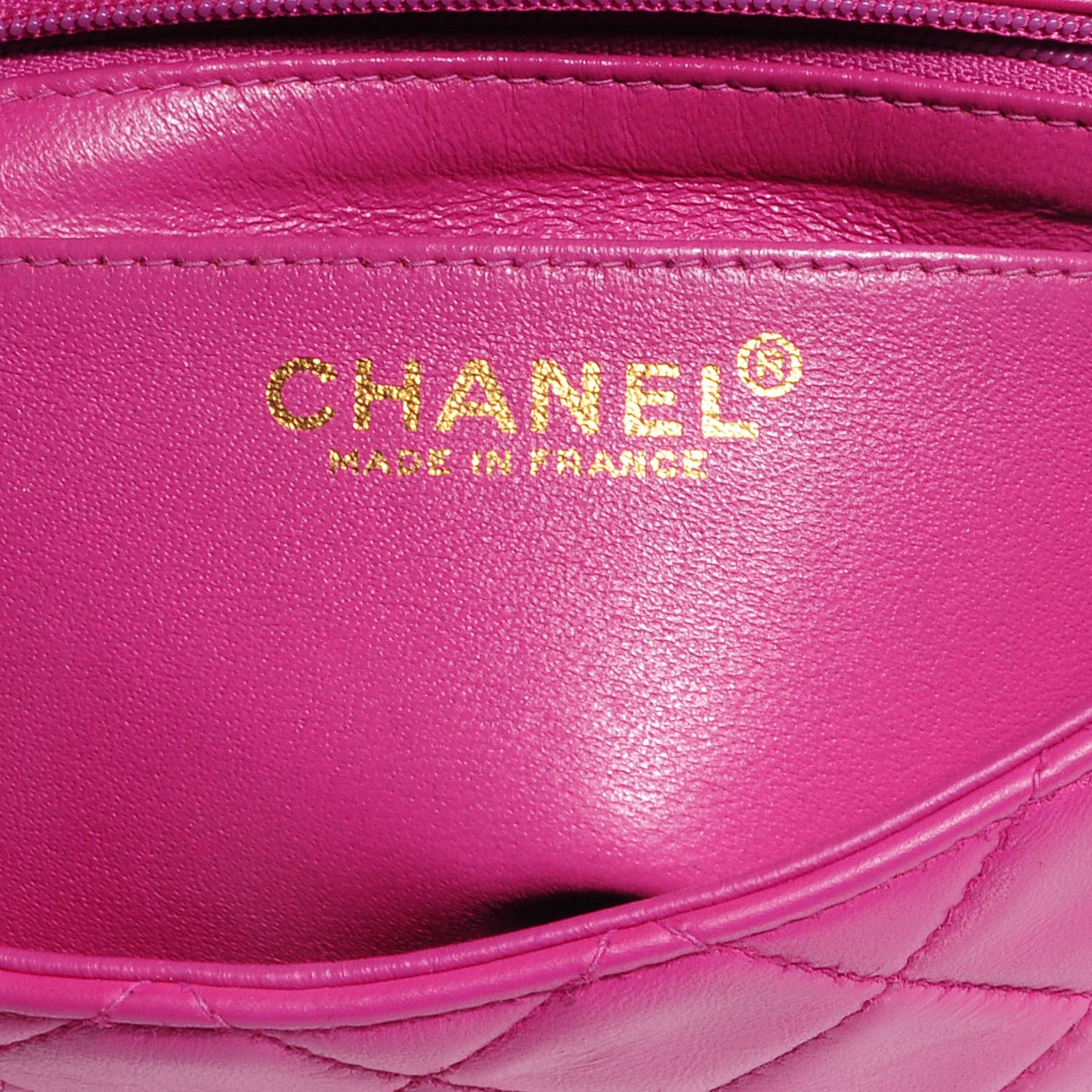 Lambskin Quilted Mini Square Flap Fuchsia