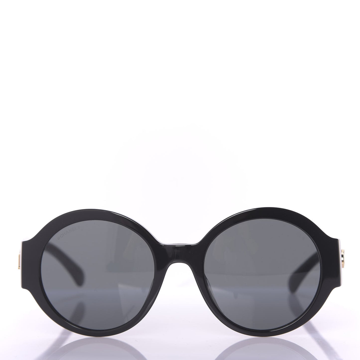 Acetate Polarized Round Sunglasses 5410 Black