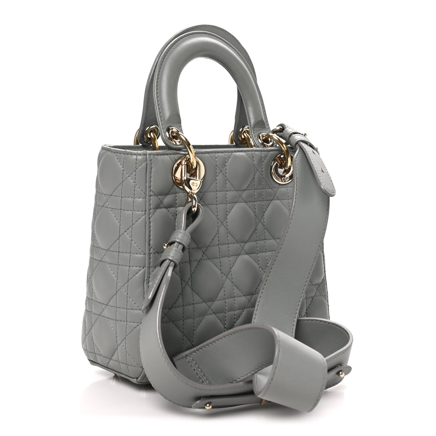 Lambskin Cannage Small My ABCDior Lady Dior Grey